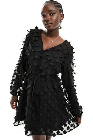 Y.A.S Y.A.S 3D textured belted shirt dress in sheer