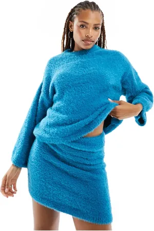 ONLY Oversized wide sleeve fluffy jumper co-ord in bright