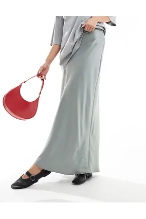 VERO MODA Satin ankle length skirt in