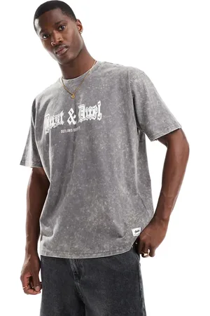 Pull&Bear Gothic printed boxy fit t-shirt in