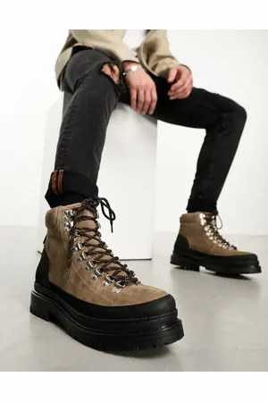 WALK LONDON Element hiker boots in beige suede