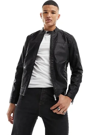 Only & Sons Faux leather racer jacket in