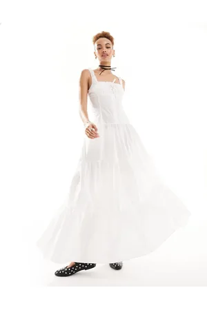 Lioness Milkmaid tiered maxi dress in