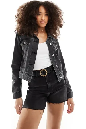 Miss Selfridge Denim girlfriend jacket in wash