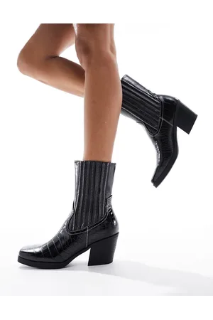 London Rebel Western boots in croc