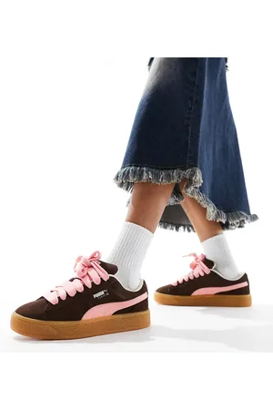PUMA Suede XL trainers in burgundy and pink