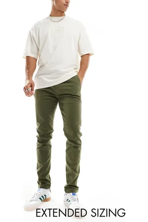 ASOS Skinny chino in washed dark khaki