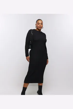 River Island Textured column midi dress in