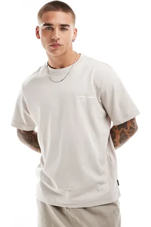 JACK & JONES Oversixed t-shirt with core chest print in beige