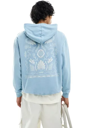 ASOS Unisex oversized hoodie with floral back print in washed