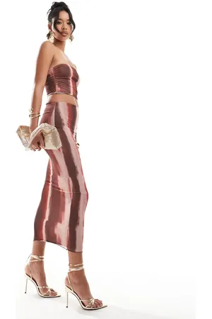 New Look Mesh ombre stripe skirt in print