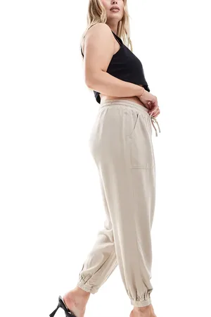 River Island Jersey cuffed trouser in beige
