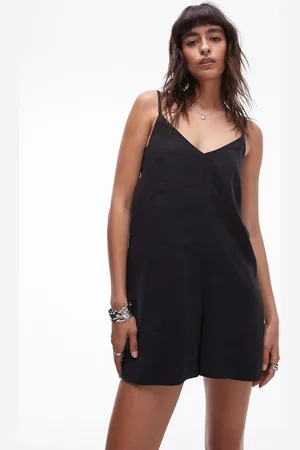 Topshop Tie back playsuit in cupro