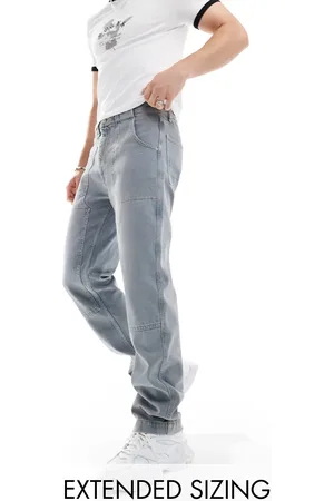 ASOS Straight jeans with carpenter detail in mid wash