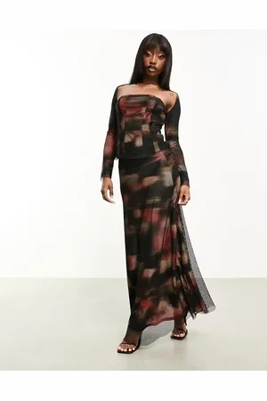 Amy Lynn Heatwave maxi skirt with net overlay in co-ord