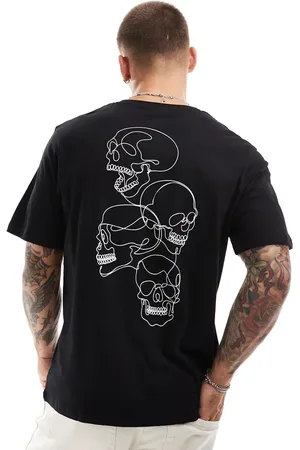 JACK & JONES Oversized skull back print t-shirt in