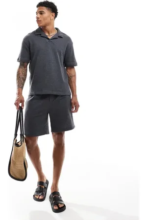 Pull&Bear Knitted short co-ord in dark