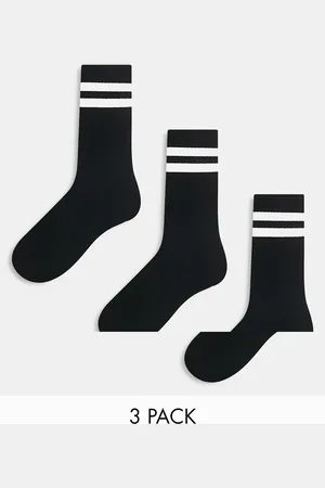 New Look 3 pack stripe sport socks in