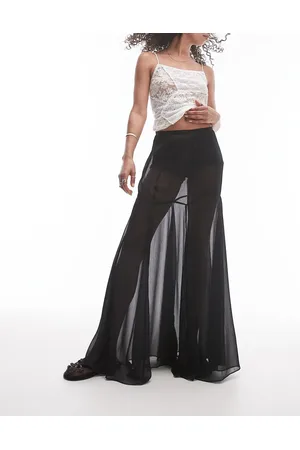 Topshop Sheer godet maxi skirt in