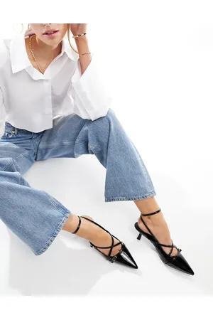 ASOS Scottie buckle detail kitten heeled shoes in