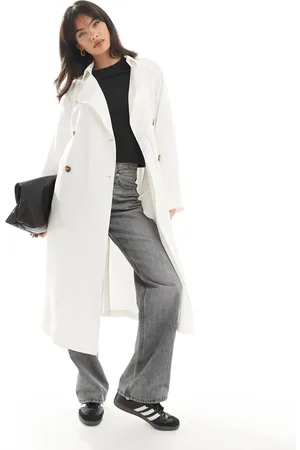 ASOS Soft midi trench coat in ecru