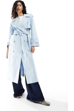 ASOS Longline linen mix trench coat in