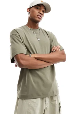 JACK & JONES Oversized heavy weight t-shirt in khaki