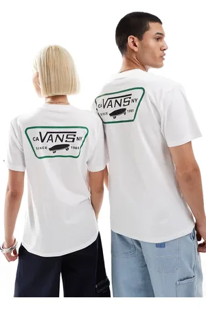 Vans Full range short sleeve back print t-shirt in white and dark green