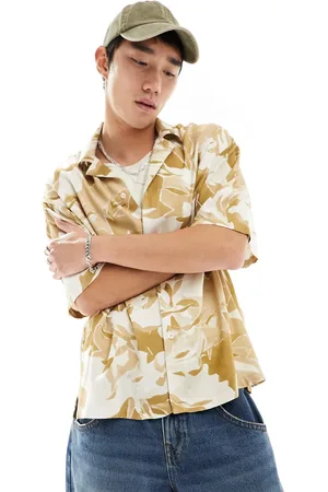Viggo Vitrail printed short sleeve shirt in beige multi