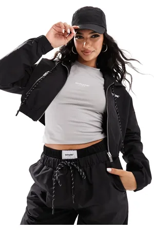 Sixth June Co-ord nylon cropped hoodie in