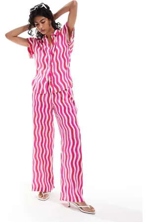 MANGO Wave stripe co-ord trousers in