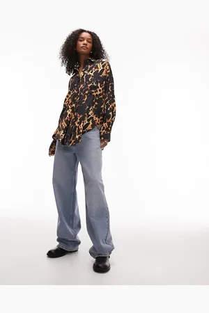 Topshop Relaxed animal print shirt in