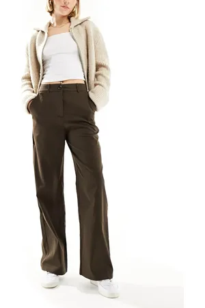 Urban Threads Tailored trousers in chocolate