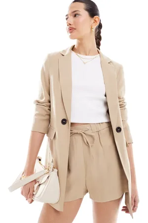 Miss Selfridge Soft touch relaxed fit blazer co ord in stone