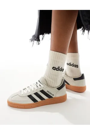 adidas Handball Spezial trainers in cream and black with gum sole