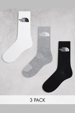 The North Face Simple Dome 3 pack logo socks in white and black