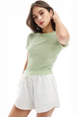 VERO MODA Aware textured baby t-shirt in sage