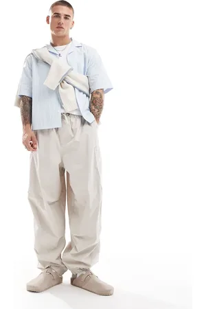 ASOS Oversized balloon parachute cargo trouser in stone