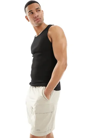 ASOS Icon ribbed cotton training racer vest in