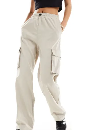 ONLY Wide leg cargo trousers in beige