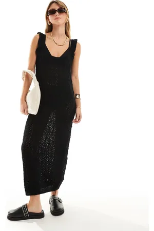 VILA Crochet midaxi dress in