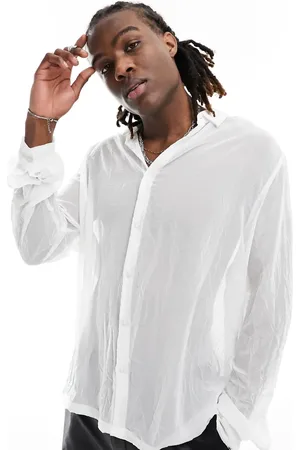 ASOS Relaxed shirt in crushed texture in
