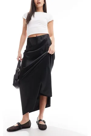 Miss Selfridge Liquid satin bias maxi skirt in