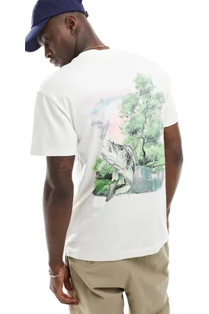 Abercrombie & Fitch Yellowstone River pocket and back print t-shirt in off