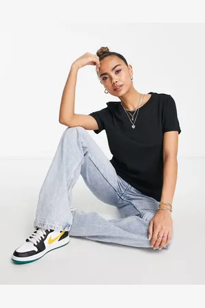 VERO MODA T-shirt with fold up in