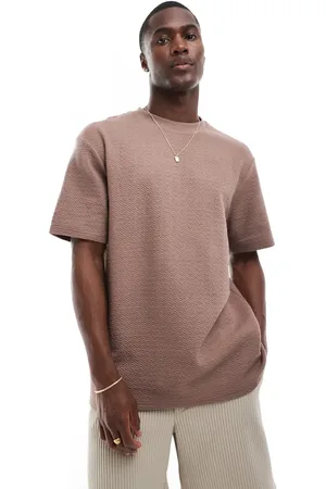 Threadbare Relaxed fit textured t-shirt in taupe