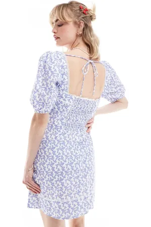 Glamorous Ditsy print puff sleeve mini dress in