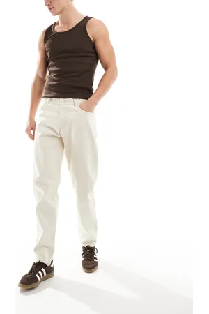 Weekday Barrel relaxed fit tapered jeans in ecru