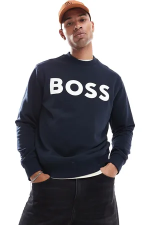 HUGO BOSS Basic crew sweatshirt in with logo print