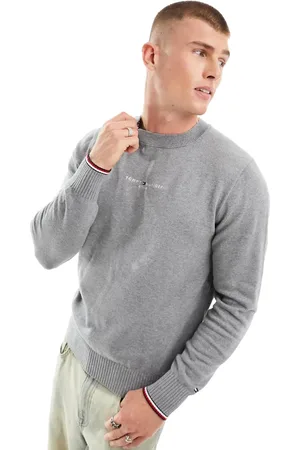 Tommy Hilfiger Hilfiger embro crew neck jumper in medium heather